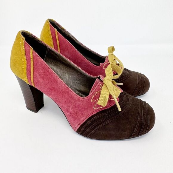 Anthropologie Pilcro and the Letterpress Nolana Oxford Suede Heels Size 6 - Picture 1 of 9